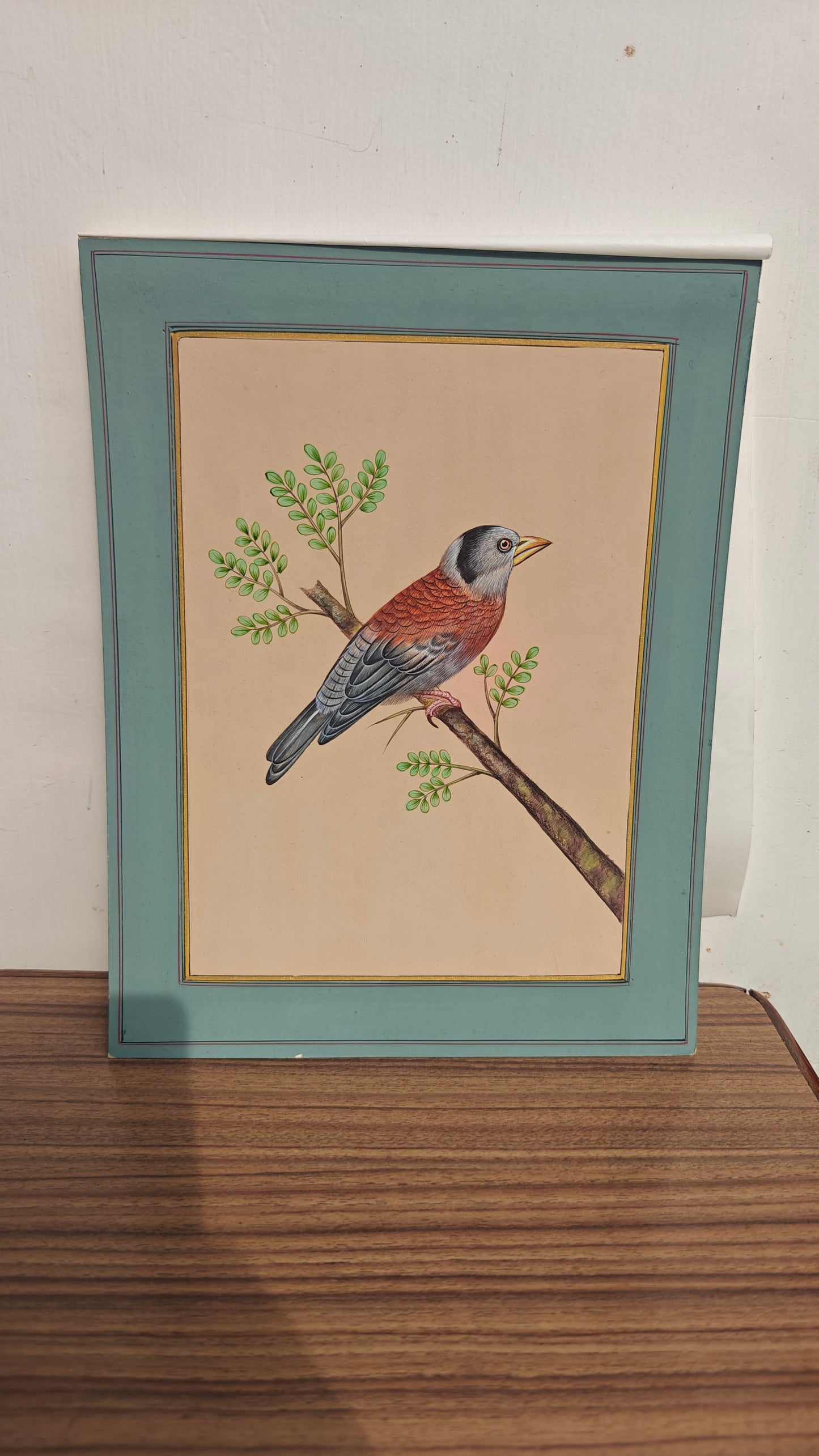 Mughal Miniature Bird & Botanical Painting | Hand-Painted on Paper | Indian Miniature Art | 8x10 inch