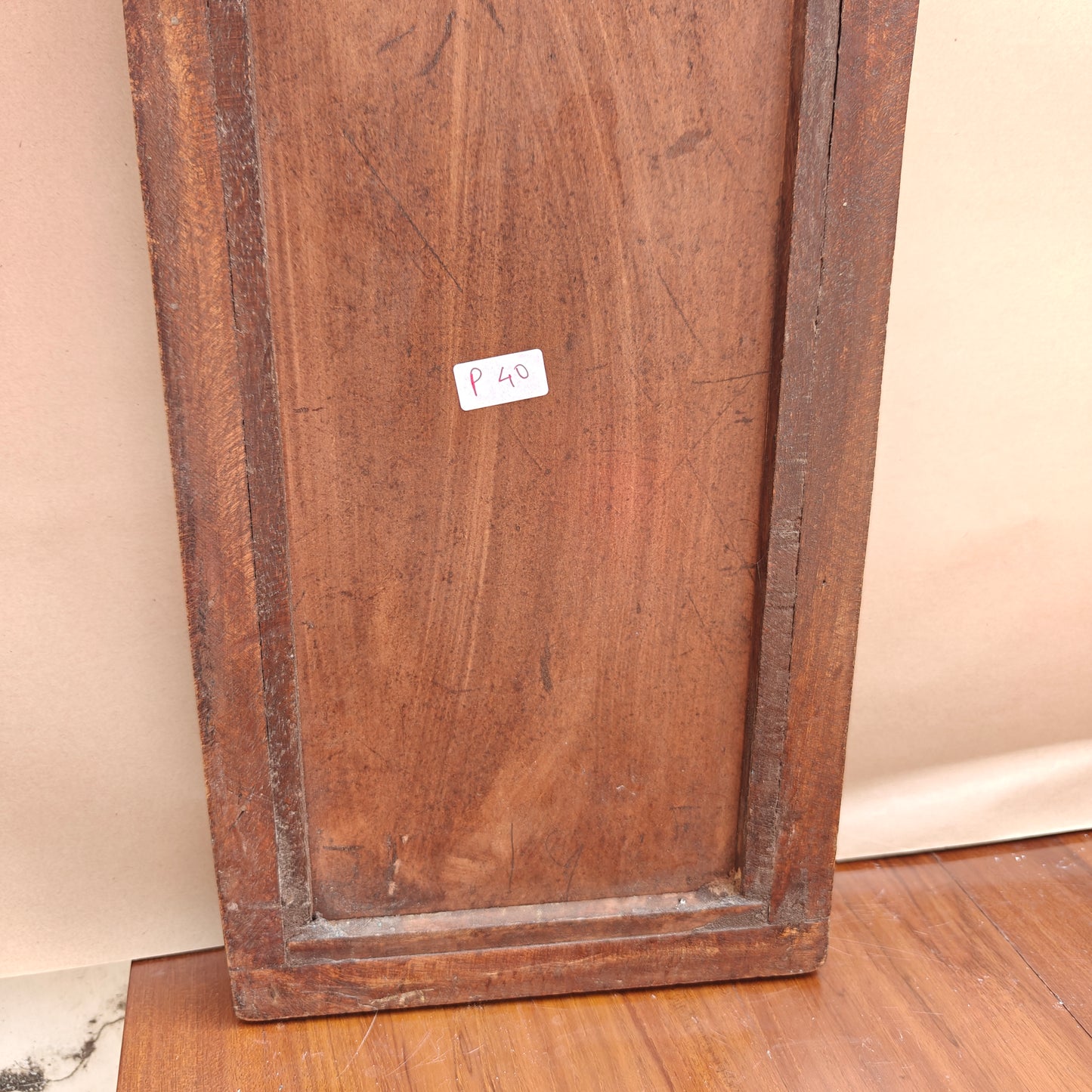 Vintage Jharokha Mirror Frame 42 x 20 x 2.5 cm Distressed White & Blue