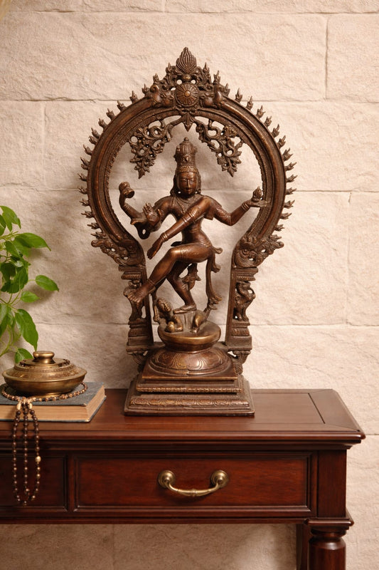 Handcrafted brass Nataraja dancing Shiva idol