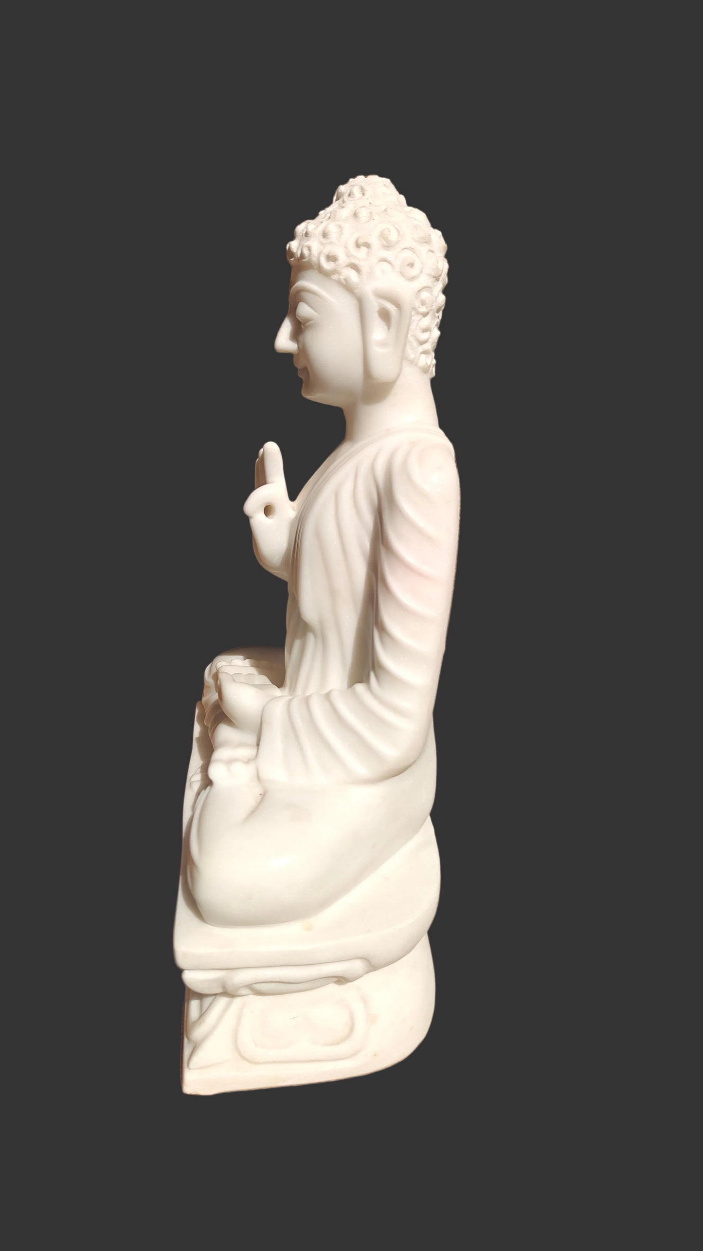 Handcrafted Marble Buddha Statue | Meditating Gautama Buddha | 15 inch