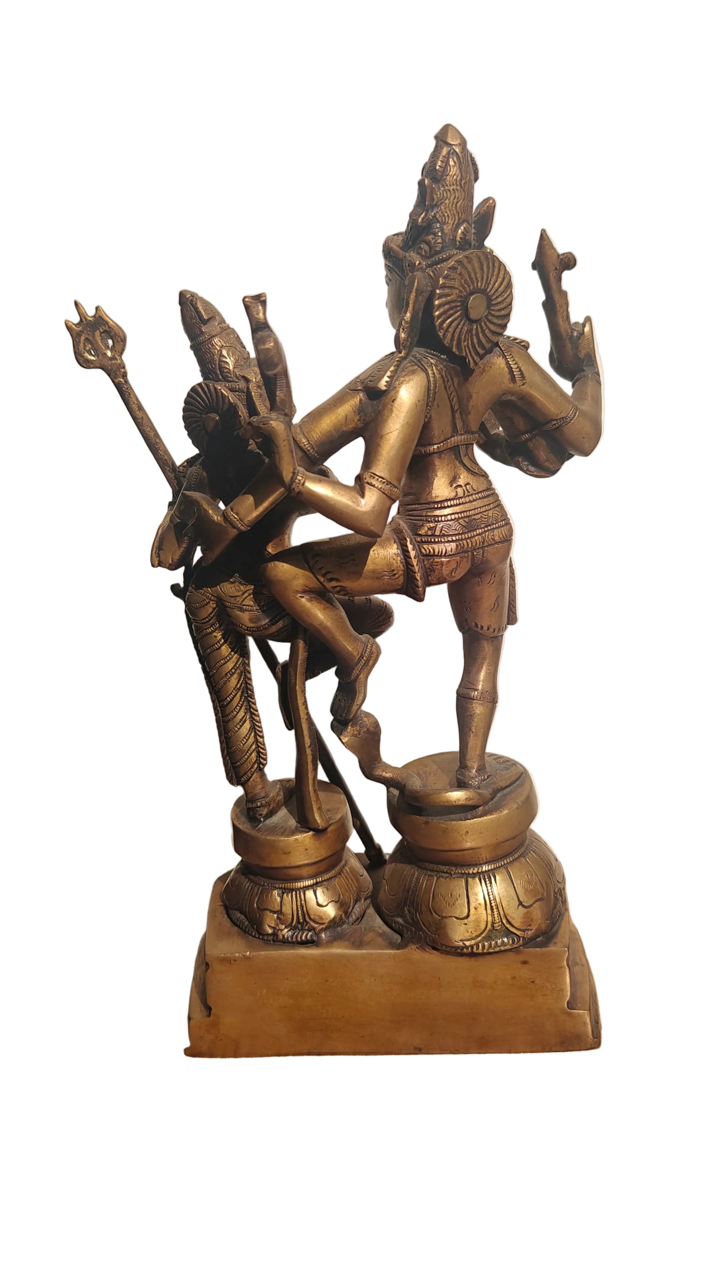 Handcrafted Brass Shiva Parvati Standing Statue | Divine Union | Uma Maheshwar | 13 inch