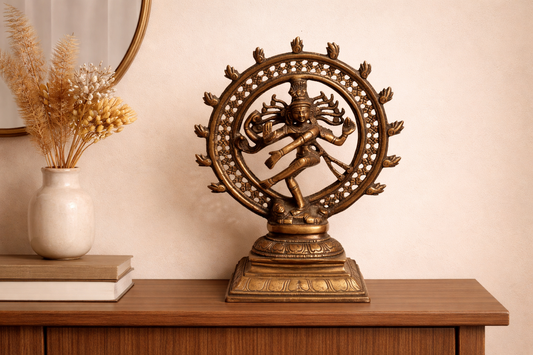 Handcrafted Brass Nataraja Statue | Lord Shiva Dancing | Lord of Dance | 9.5 inch