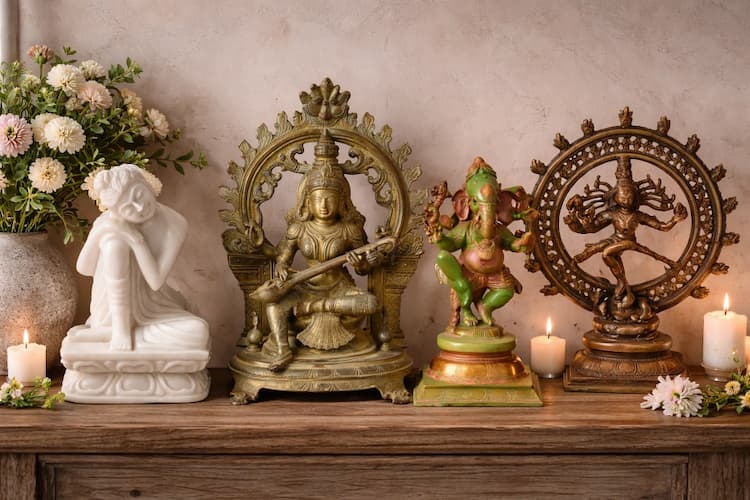 Handcrafted religious statues and idols in brass marble and wood by Poonam Backliwal