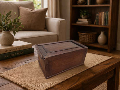 Antique Vintage Wood Sliding Box | Indian Heritage Storage Box | 11 inch