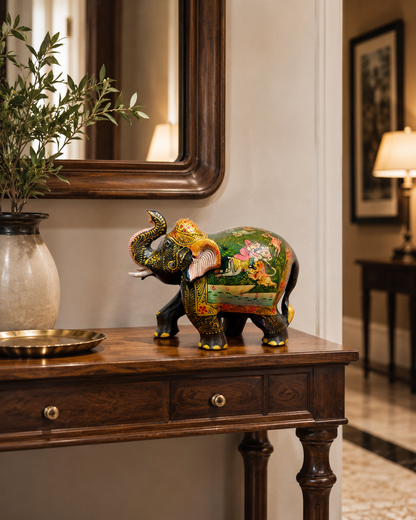 Handpainted Storytelling Elephant Figurine – 16.5 cm