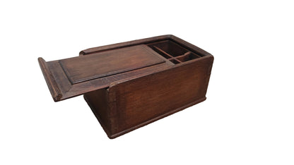 Antique Vintage Wood Sliding Box | Indian Heritage Storage Box | 11 inch