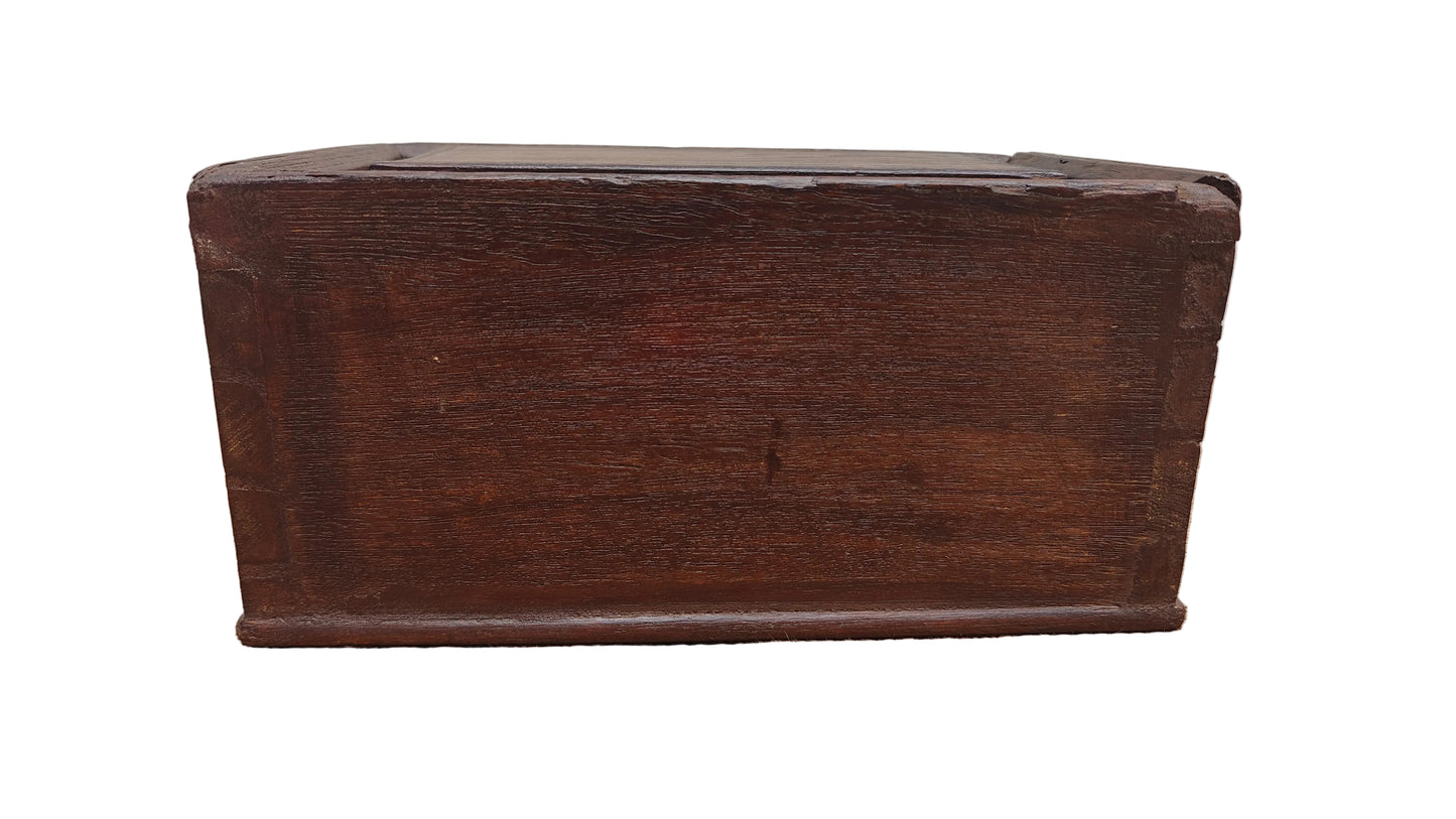 Antique Vintage Wood Sliding Box | Indian Heritage Storage Box | 11 inch