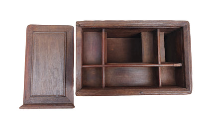 Antique Vintage Wood Sliding Box | Indian Heritage Storage Box | 11 inch