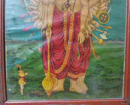 Vintage Indian Calendar Art Oleograph | Raavan | 10x14 inch