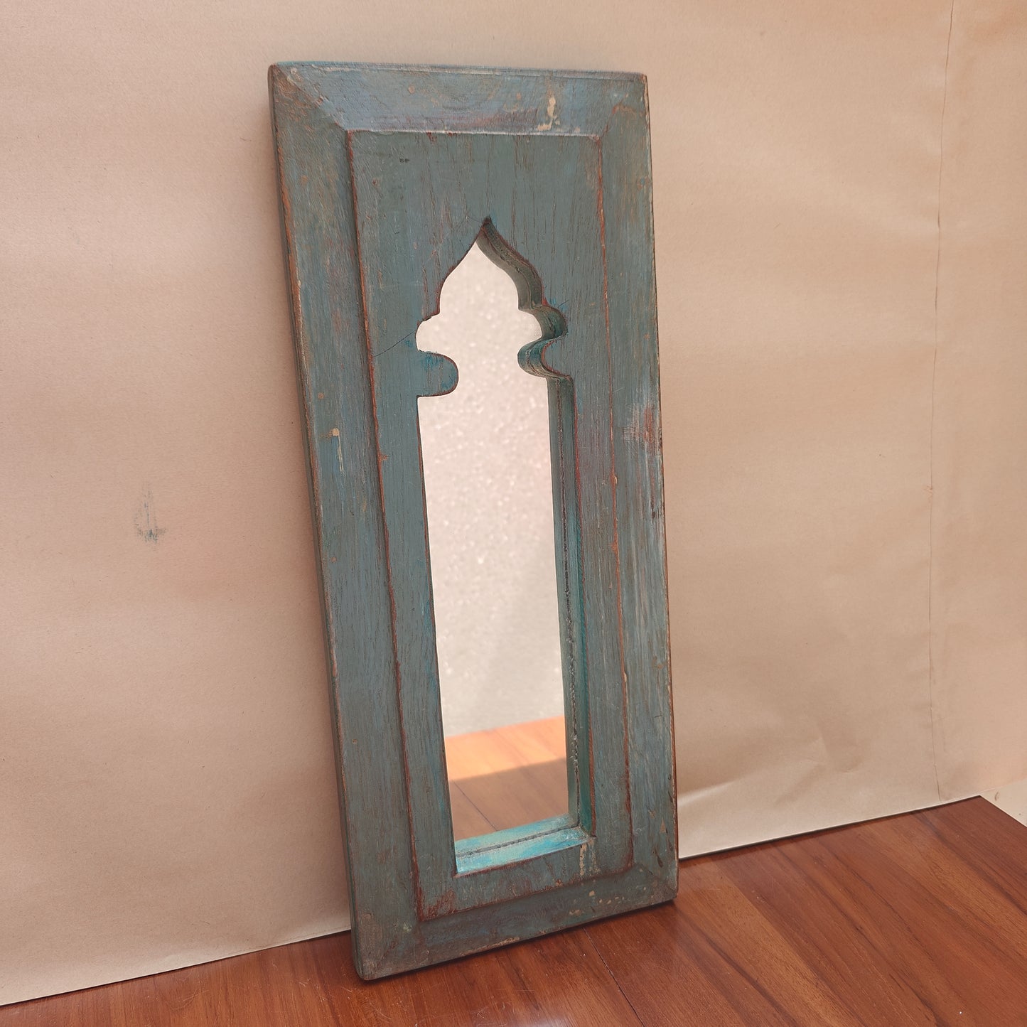 Vintage Jharokha Mirror Frame 45 x 18 x 2.5 cm Distressed Blue