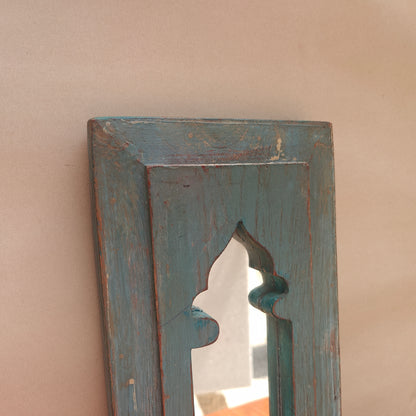 Vintage Jharokha Mirror Frame 45 x 18 x 2.5 cm Distressed Blue