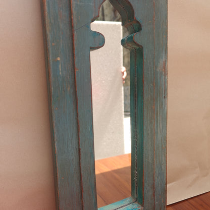 Vintage Jharokha Mirror Frame 45 x 18 x 2.5 cm Distressed Blue