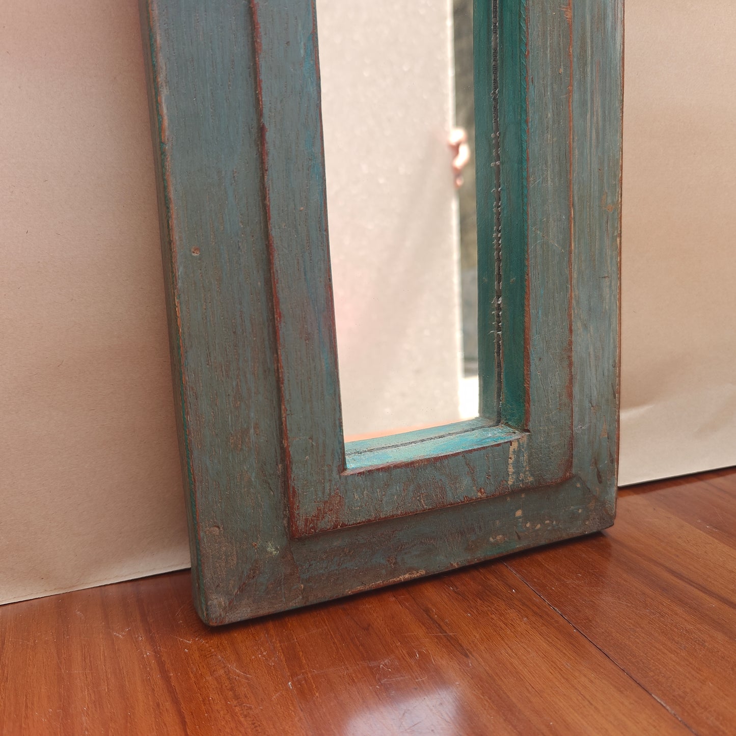 Vintage Jharokha Mirror Frame 45 x 18 x 2.5 cm Distressed Blue