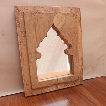 Vintage Jharokha Mirror Frame 33 x 25 x 2.5 cm Natural Wood