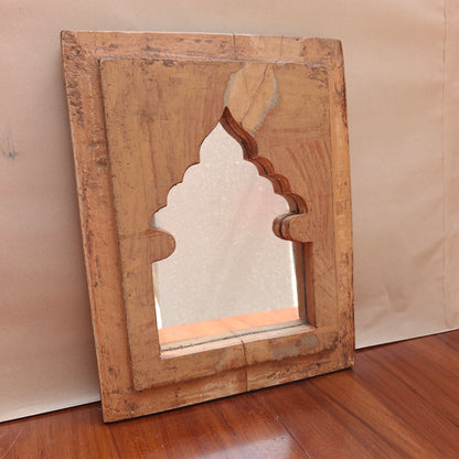 Vintage Jharokha Mirror Frame 33 x 25 x 2.5 cm Natural Wood