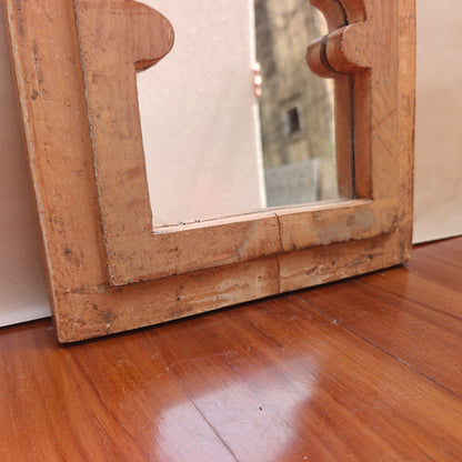 Vintage Jharokha Mirror Frame 33 x 25 x 2.5 cm Natural Wood