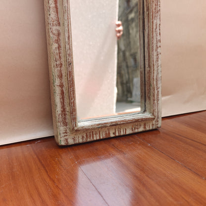 Vintage Crown-Top Mirror Frame 43 x 16.5 x 2.5 cm Distressed White