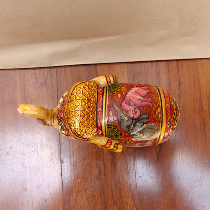 Handpainted Bone Elephant Figurine – Miniature, 14 cm