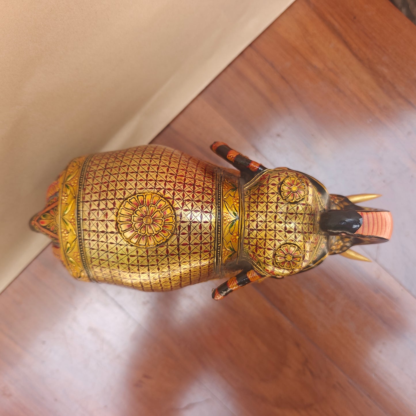 Handpainted Decorative Elephant Figurine – Black & Gold (24 cm)