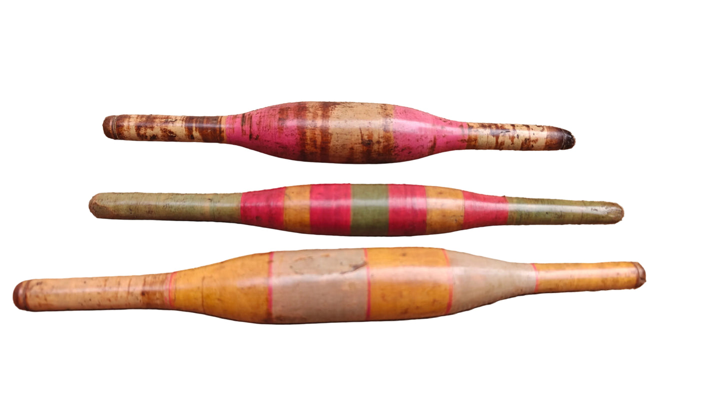 Vintage Wood Rolling Pins | Antique Kitchen Decor from Gujarat & Rajasthan | Set of 3