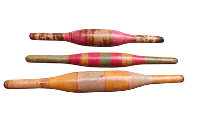 Vintage Wood Rolling Pins | Antique Kitchen Decor from Gujarat & Rajasthan | Set of 3