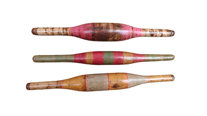 Vintage Wood Rolling Pins | Antique Kitchen Decor from Gujarat & Rajasthan | Set of 3