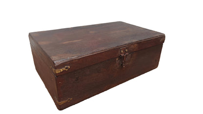 Antique Vintage Wood Box with Brass Hinge | Indian Heritage Storage Box