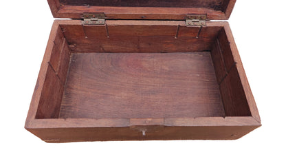 Antique Vintage Wood Box with Brass Hinge | Indian Heritage Storage Box