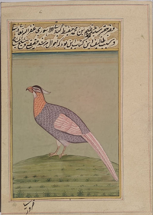 Traditional Indian Bird Miniature Painting | Earthy Tones | Hand-Painted on Paper | 6x8.5 inch