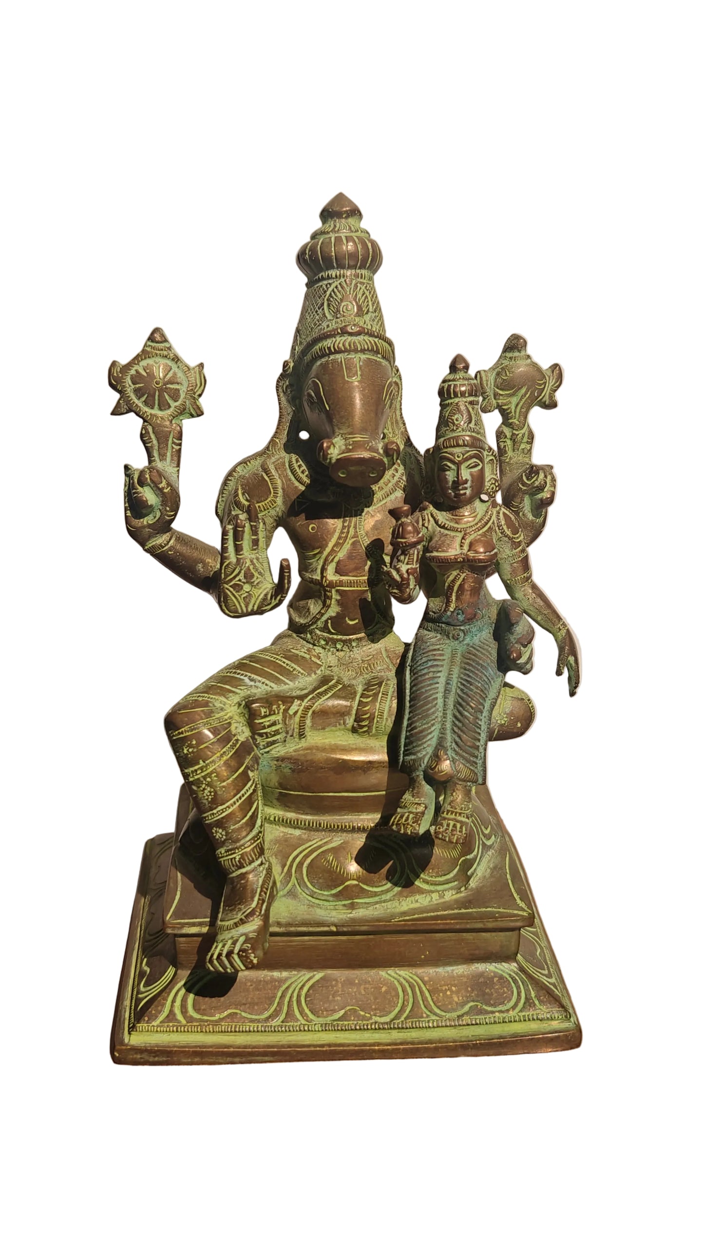 Brass Varalakshmi Statue | Handcrafted Goddess of Wealth Idol | 9.5 inch Lakshmi Murti