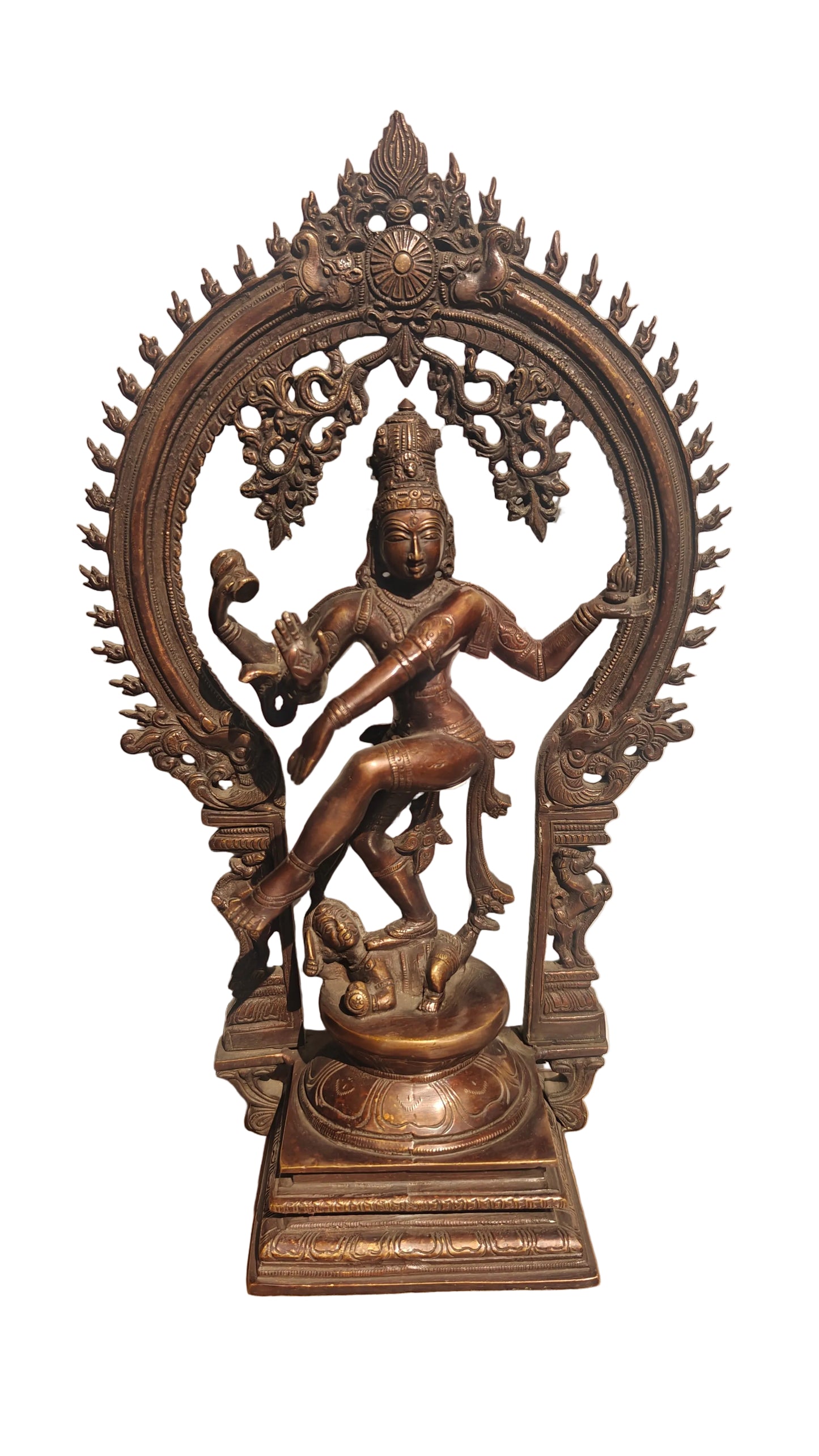 Brass Nataraja statue full front view 17.5 inch