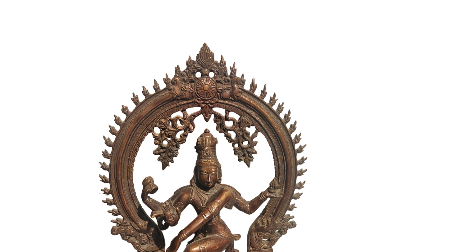 Brass Nataraja Statue — Large Handcrafted Dancing Shiva Idol | 17.5 inch Tandava