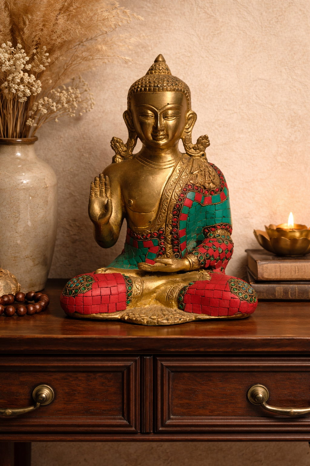 Handcrafted Brass Buddha Statue | Meditating Gautama Buddha | Spiritual Enlightenment | 9.5 inch