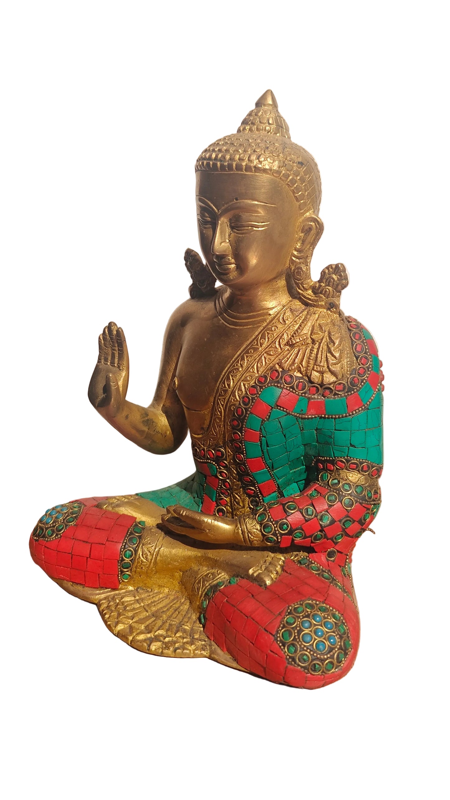 Handcrafted Brass Buddha Statue | Meditating Gautama Buddha | Spiritual Enlightenment | 9.5 inch