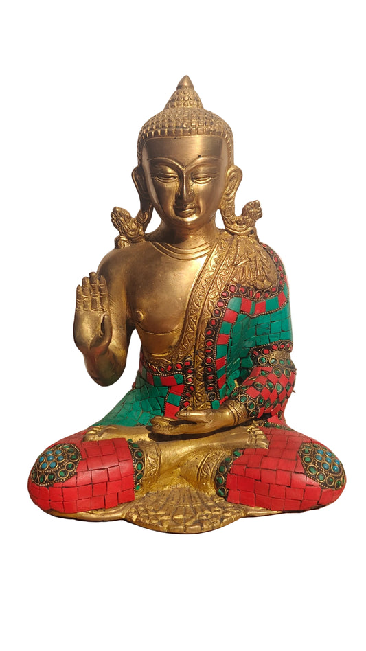 Handcrafted Brass Buddha Statue | Meditating Gautama Buddha | Spiritual Enlightenment | 9.5 inch