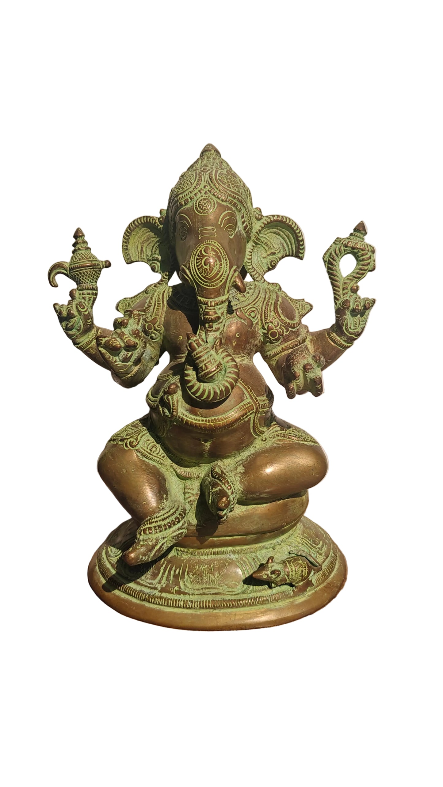 Handcrafted Brass Ganesha Statue | Seated Pose | Remover of Obstacles | 9.5 inch