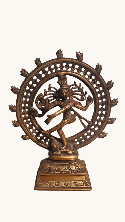 Handcrafted Brass Nataraja Statue | Lord Shiva Dancing | Lord of Dance | 9.5 inch