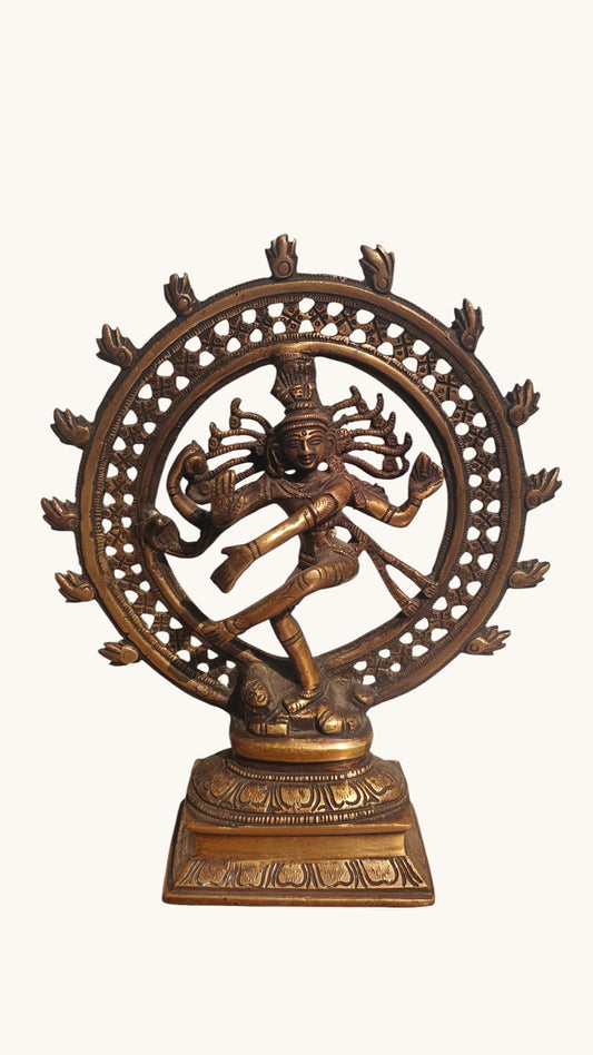 Handcrafted Brass Nataraja Statue | Lord Shiva Dancing | Lord of Dance | 9.5 inch