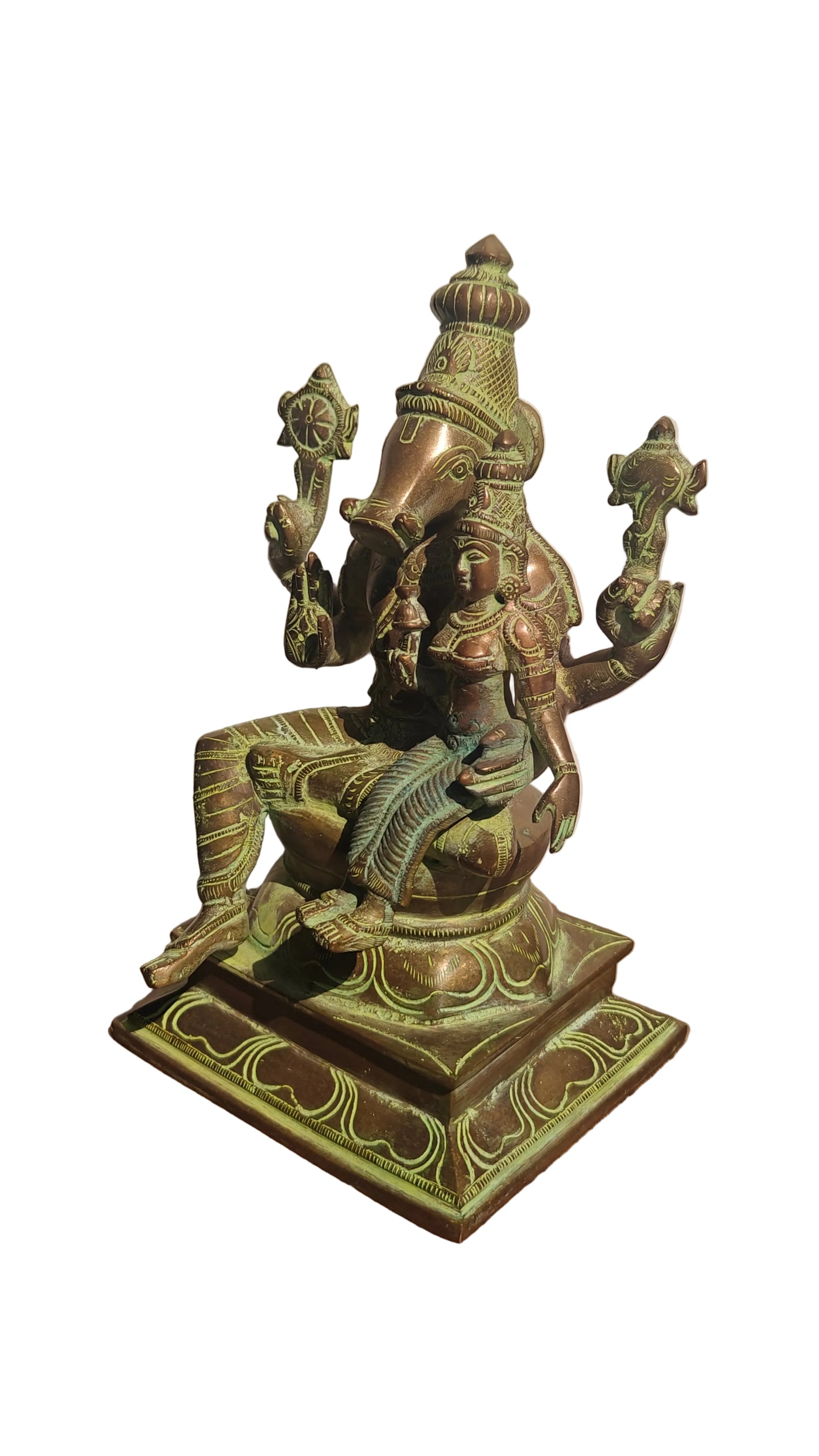 Brass Varalakshmi Statue | Handcrafted Goddess of Wealth Idol | 9.5 inch Lakshmi Murti