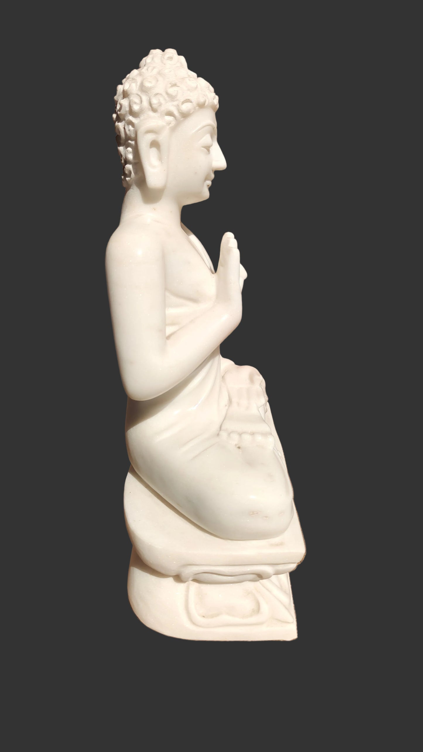 Handcrafted Marble Buddha Statue | Meditating Gautama Buddha | 15 inch
