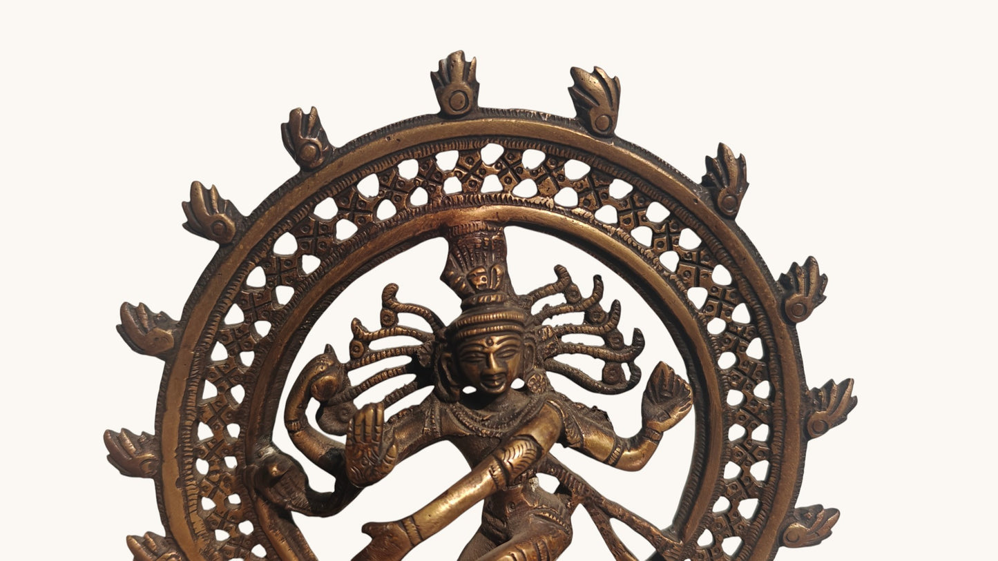 Handcrafted Brass Nataraja Statue | Lord Shiva Dancing | Lord of Dance | 9.5 inch