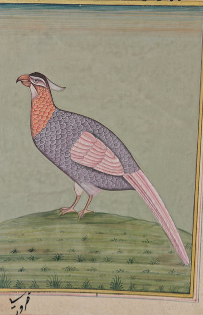 Traditional Indian Bird Miniature Painting | Earthy Tones | Hand-Painted on Paper | 6x8.5 inch