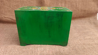 Handcrafted Painted Wood Chest with 9 Drawers | Multicolour | Large Decorative Storage