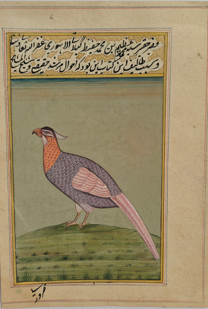 Traditional Indian Bird Miniature Painting | Earthy Tones | Hand-Painted on Paper | 6x8.5 inch