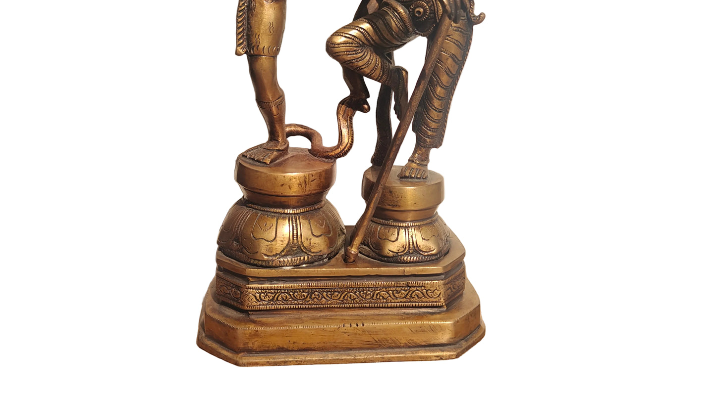 Handcrafted Brass Shiva Parvati Standing Statue | Divine Union | Uma Maheshwar | 13 inch