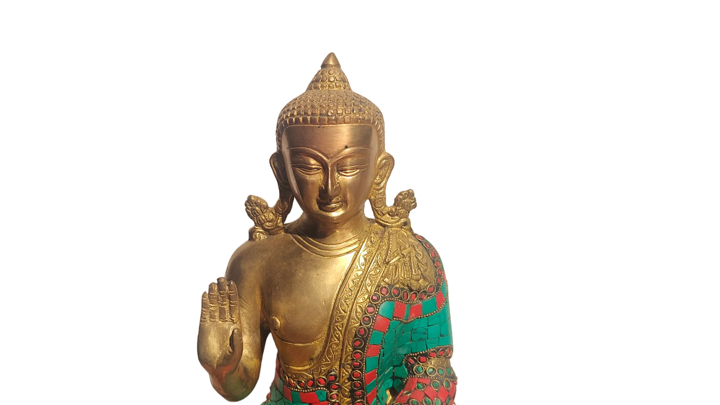 Handcrafted Brass Buddha Statue | Meditating Gautama Buddha | Spiritual Enlightenment | 9.5 inch