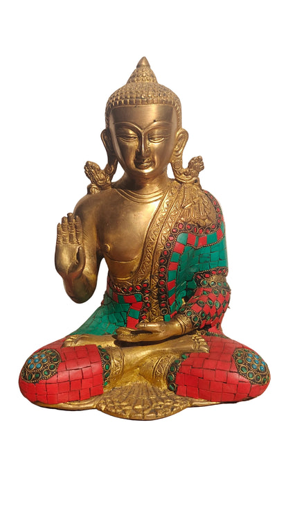 Handcrafted Brass Buddha Statue | Meditating Gautama Buddha | Spiritual Enlightenment | 9.5 inch