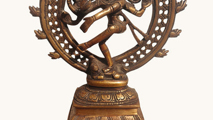 Handcrafted Brass Nataraja Statue | Lord Shiva Dancing | Lord of Dance | 9.5 inch