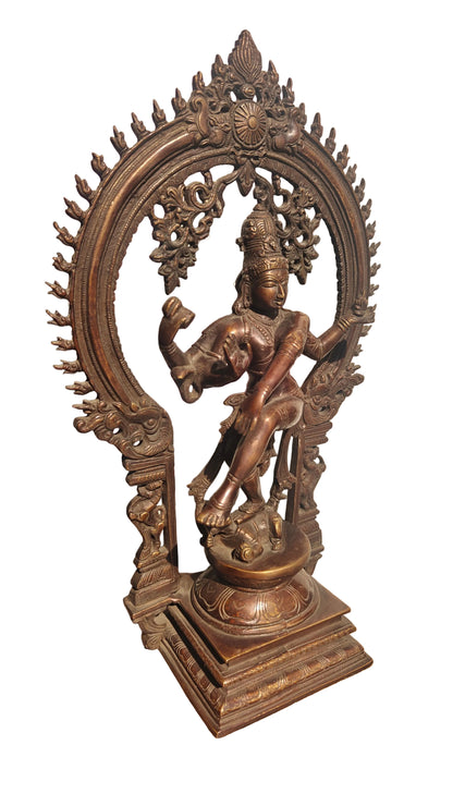 Brass Nataraja Statue — Large Handcrafted Dancing Shiva Idol | 17.5 inch Tandava