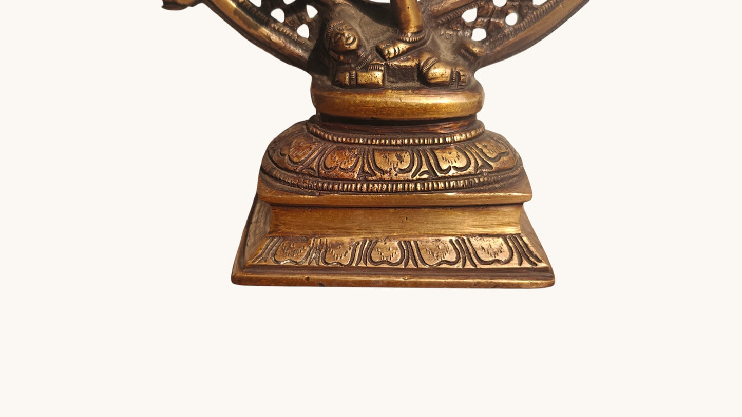 Handcrafted Brass Nataraja Statue | Lord Shiva Dancing | Lord of Dance | 9.5 inch